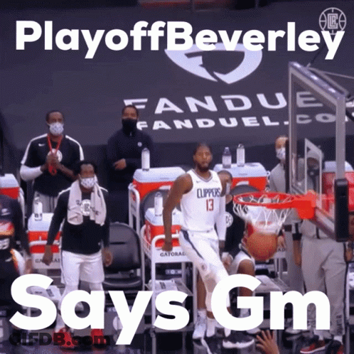 A Basketball Player With The Number 13 On His Jersey Is Dunking A Basketball GIF