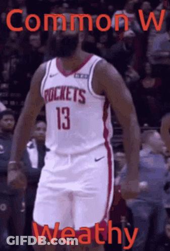 A Basketball Player With The Number 13 On His Jersey Is Standing In Front Of A Crowd GIF
