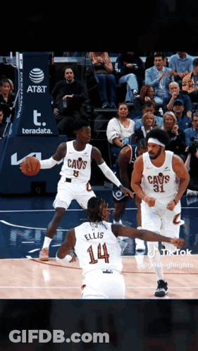 A Basketball Player With The Number 14 On His Shirt GIF