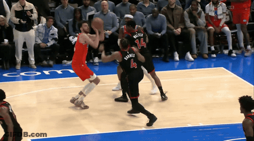 A Basketball Player With The Number 14 On His Shirt GIF