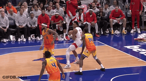 A Basketball Player With The Number 14 On Their Jersey GIF
