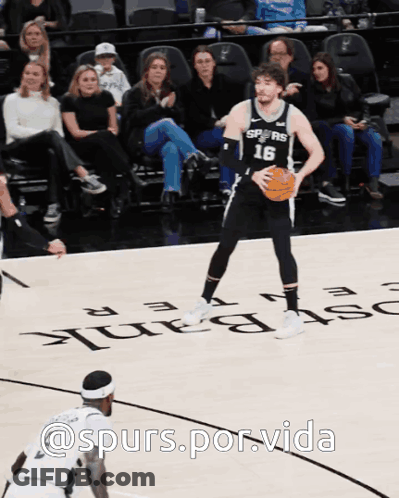 A Basketball Player With The Number 16 On His Jersey Is Dribbling The Ball GIF