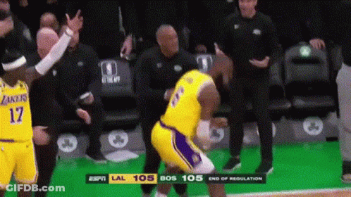 A Basketball Player With The Number 17 On His Jersey Stands On The Court . GIF