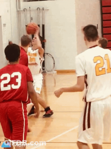 A Basketball Player With The Number 21 On The Back Of His Jersey GIF