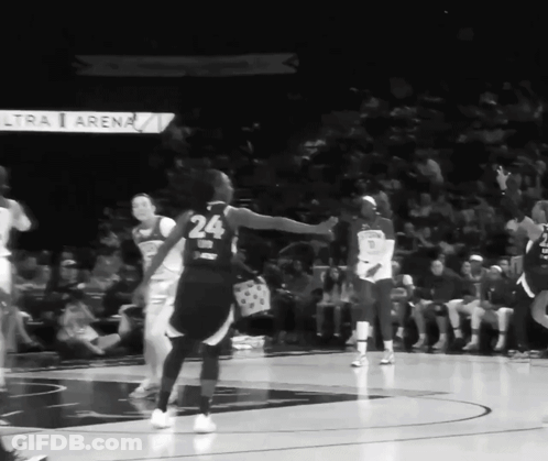 A Basketball Player With The Number 24 On Her Jersey GIF