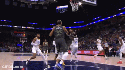 A Basketball Player With The Number 27 On The Back Of His Shirt GIF