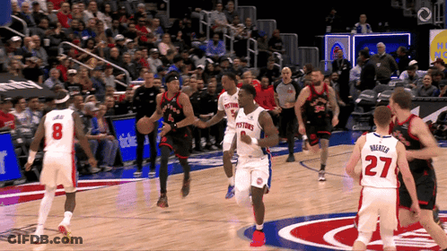 A Basketball Player With The Number 27 On Their Jersey GIF