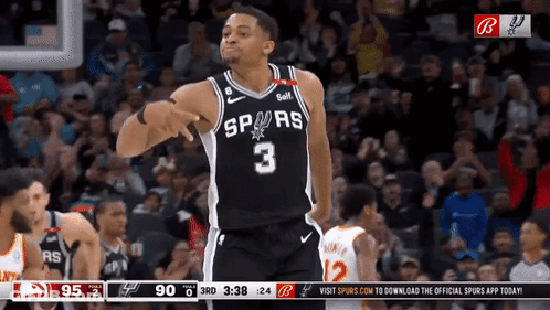 A Basketball Player With The Number 3 On His Jersey Is Dancing GIF