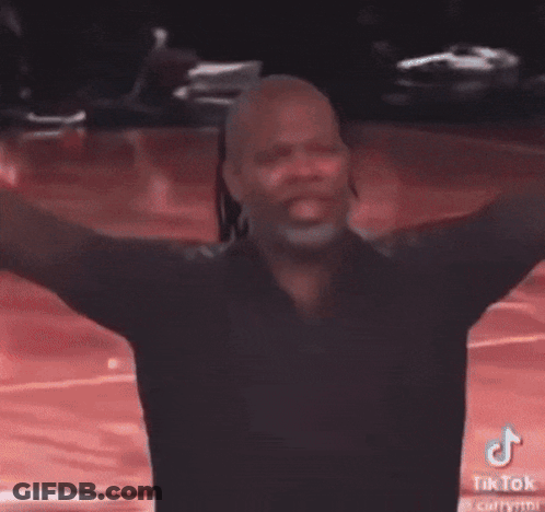 A Basketball Player With The Number 3 On His Jersey Stands Next To A Referee GIF