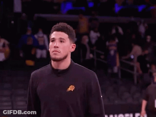 A Basketball Player With The Number 3 On His Jersey Walks On The Court GIF