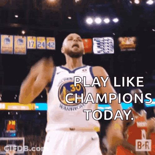 A Basketball Player With The Number 30 On His Jersey Is Celebrating On The Court . GIF