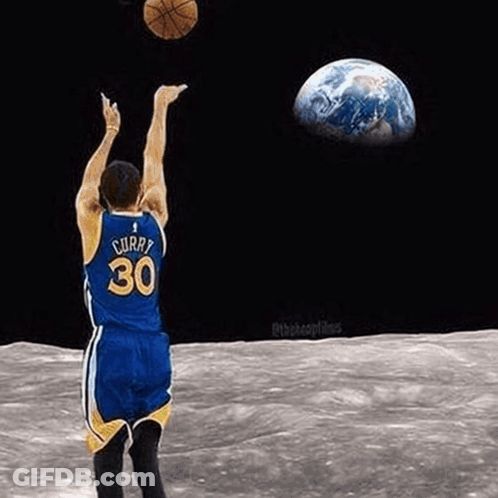 A Basketball Player With The Number 30 On His Jersey Is Shooting A Basketball GIF