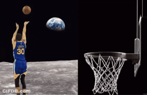 A Basketball Player With The Number 30 On His Jersey Throws A Basketball GIF