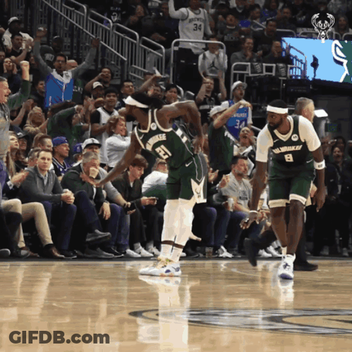 A Basketball Player With The Number 34 On His Jersey GIF