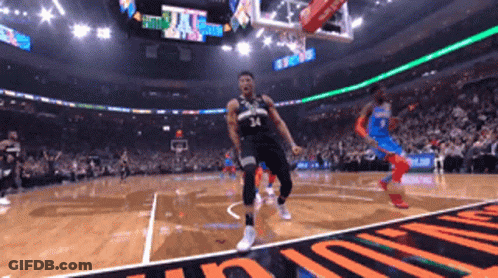 A Basketball Player With The Number 34 On His Shirt GIF