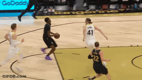 A Basketball Player With The Number 41 On His Back GIF