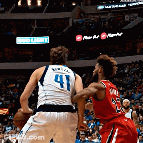 A Basketball Player With The Number 41 On The Back Of His Shirt GIF
