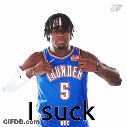 A Basketball Player With The Number 5 On His Jersey Says I Suck GIF