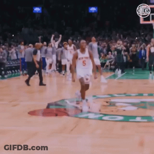 A Basketball Player With The Number 5 On His Jersey GIF