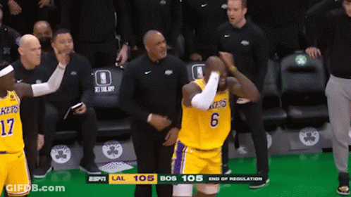 A Basketball Player With The Number 6 On His Jersey Dancing GIF