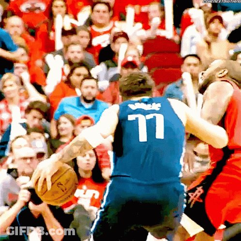 A Basketball Player With The Number 77 On The Back Of His Shirt GIF