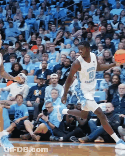 A Basketball Player With The Number 8 On His Jersey Is Dribbling The Ball GIF