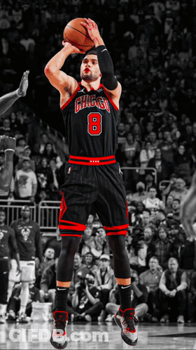 A Basketball Player With The Number 8 On His Uniform GIF