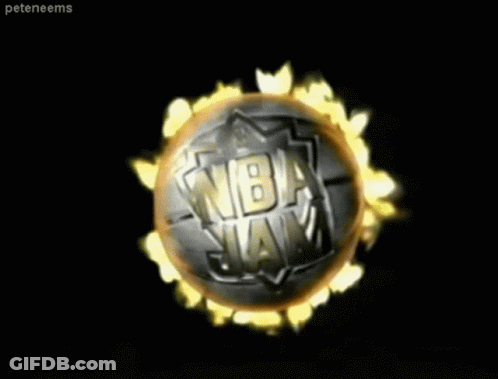 A Basketball That Says Nba On It Is On Fire GIF