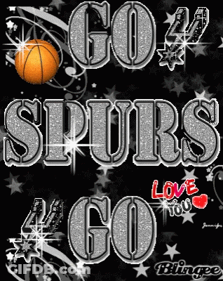 A Basketball With The Words Go Spurs Go On It GIF