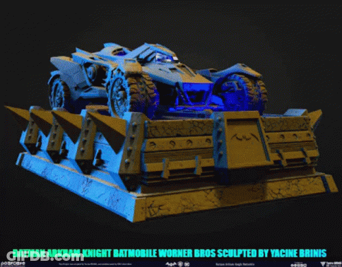 Batman Arkham Knight Batmobile Worner Bros Sculpture GIF