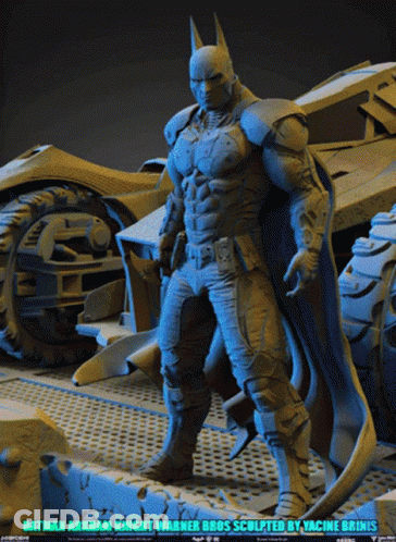 Batman Arkham Knight Warner Bros Statue GIF