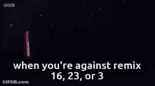 A Bbc Advertisement Shows A Blue Hill With Red Cubes Falling Off Of It GIF