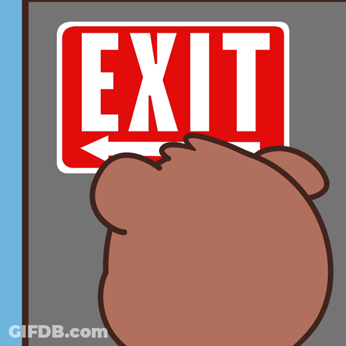 A Bear Is Reaching For An Exit Sign GIF