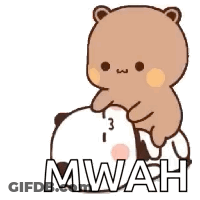 A Bear Is Sitting On Top Of A Panda Bear . GIF
