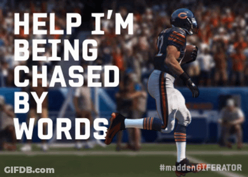A Bears Football Player Is Being Chased By A Crowd GIF