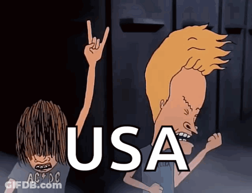 A Beavis And Butthead Cartoon With The Word Usa GIF