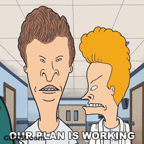 Beavis And Butthead Saying Our Plan Is Working GIF