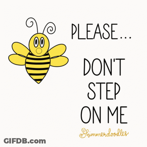 A Bee With The Words Please Don T Step On Me GIF