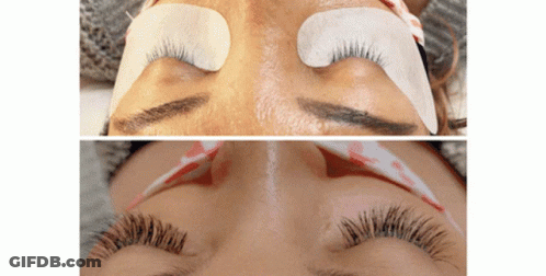 A Before And After Photo Of A Woman 'S Eyes GIF