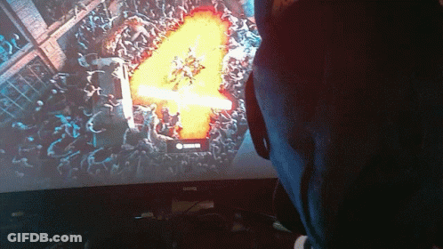 A Benq Computer Monitor Shows A Video Game GIF