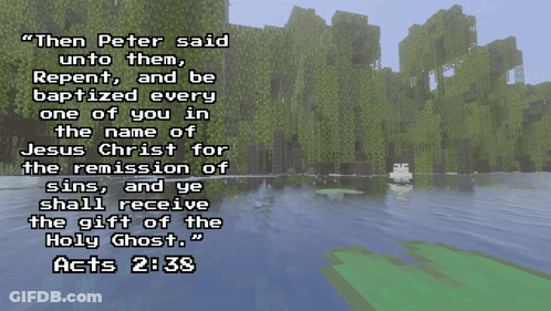 A Bible Verse From Acts 2:38 Is Displayed GIF
