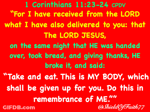 A Bible Verse From Corinthians 11 23-24 GIF