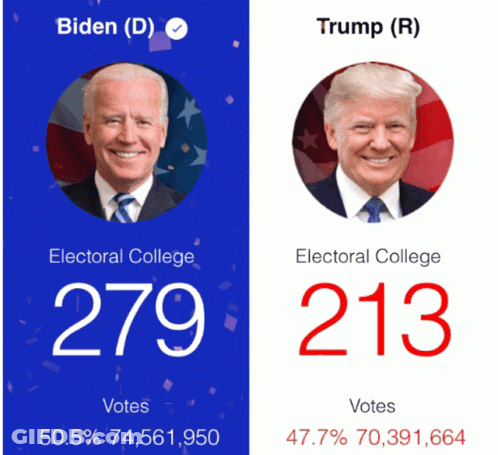 Electoral College Vote Graphic Biden And Trump GIF