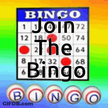 A Bingo Card With The Words Join The Bingo Written On It GIF