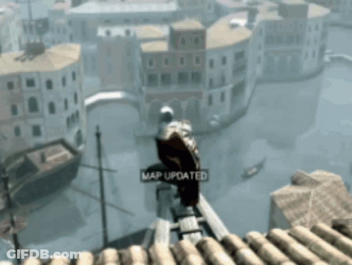 Bird On Roof With Map Updated Sign GIF
