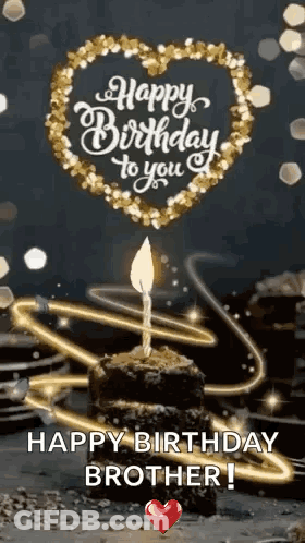 A Birthday Cake With A Candle On Top Of It And The Words `` Happy Birthday To You '' . GIF