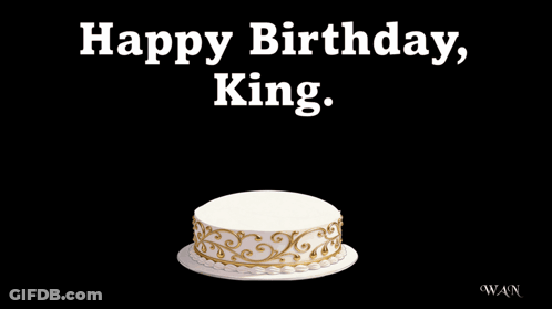 A Birthday Cake With A Crown On Top Of It And The Words Happy Birthday GIF