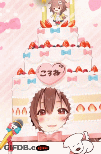 A Birthday Cake With A Picture Of A Girl And Candles GIF