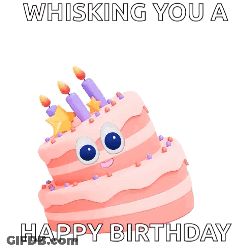 Birthday Cake With Candles And Confetti GIF