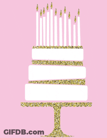 A Birthday Cake With Candles And The Words " Happy Birthday To You " GIF